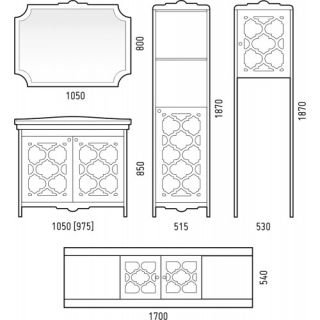 Пенал Corozo Манойр 50см белый SD-00000413